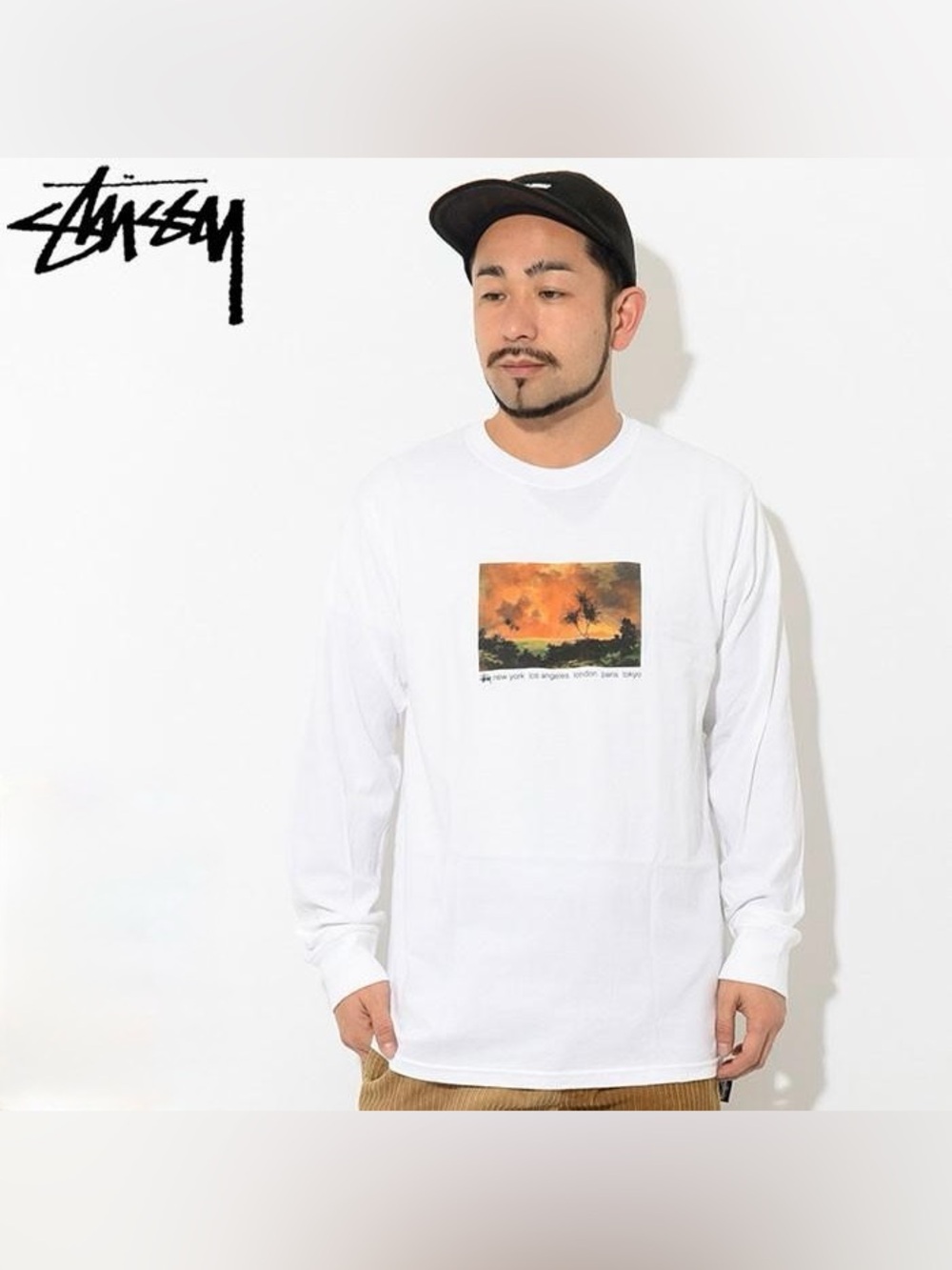 🆕 NWOT Stussy | Red Sky Long Sleeve Crewneck Tee | Medium